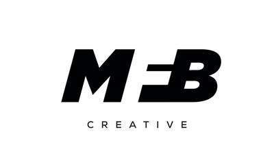 MFB letters negative space logo design. creative typography monogram vector	