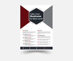 Business flyer corporate template with geometric shapes, City Background Flyer Design Template, Shape Abstract Colorful concepts. 
