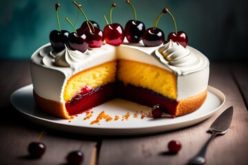 chocolate cake with cherry
