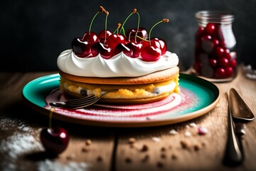 chocolate cake with cherry