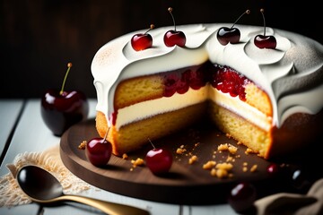 chocolate cake with cherry