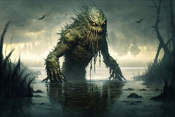 Monster in the swamp. Generative AI