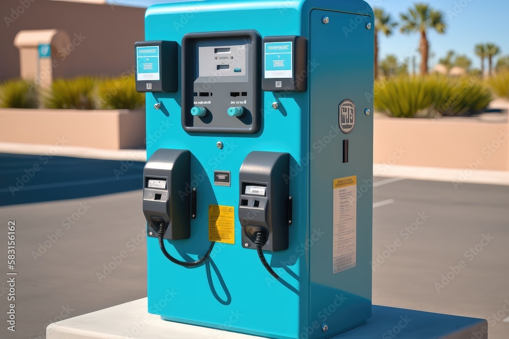 Canvas Prints electric car charging station with variety of charging options, including fast and slow chargers, created with generative ai