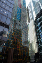 Obraz premium United Kingdom -year 2023- modern architecture, glass buildings rise above the beautiful city of london