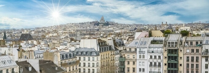 Fototapeta na wymiar Paris, panorama of the city, with Montmartre 