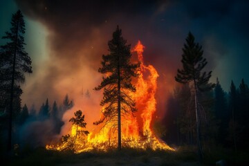 Fire in the forest,