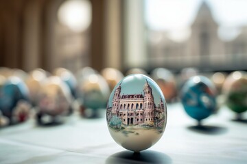 Colorful, hand-painted and detailed Easter eggs