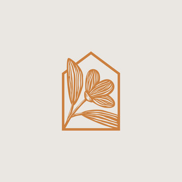House and flower illustration