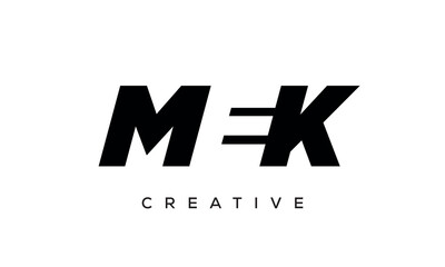 MEK letters negative space logo design. creative typography monogram vector	