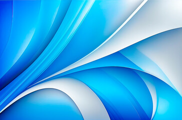 Abstract blue wavy with blurred light curved lines background, Generative Ai