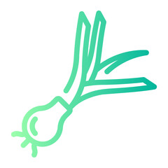 Obraz premium green onion gradient icon