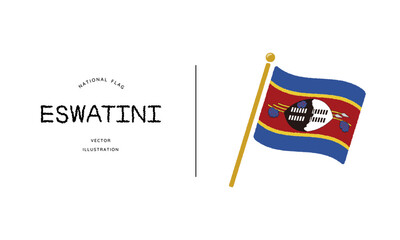 エスワティニの国旗アイコン ベクターイラスト	
