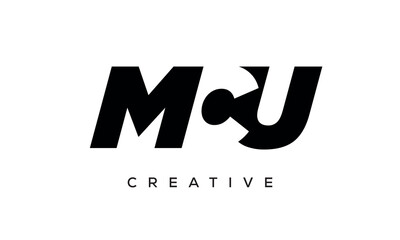 MCU letters negative space logo design. creative typography monogram vector	