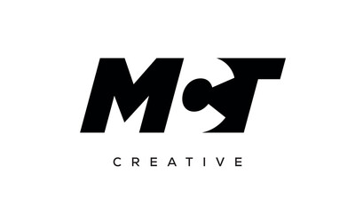 MCT letters negative space logo design. creative typography monogram vector	