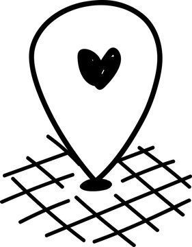 Hand drawn doodle icon of map 