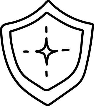 Hand drawn doodle icon of shield