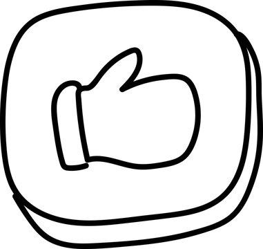 Hand drawn doodle icon of like button
