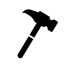 Nail hammer silhouette icon. Claw hammer. Vector.
