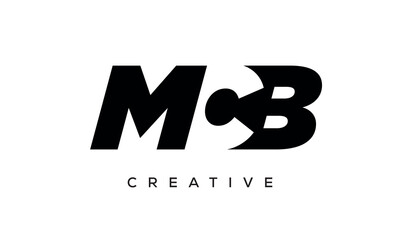 MCB letters negative space logo design. creative typography monogram vector	