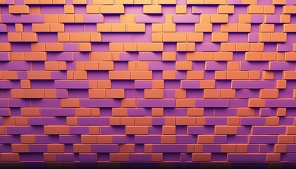 brick wall of red and purple color create with generative ai technology.