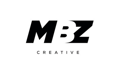 MBZ letters negative space logo design. creative typography monogram vector	