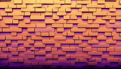 brick wall of red and purple color create with generative ai technology.