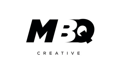 MBQ letters negative space logo design. creative typography monogram vector	