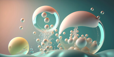 Abstract background with bubbles, Generative AI