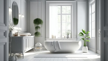 luxury apartment bathroom interior design by generative ai