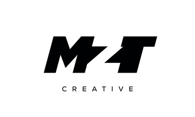 MZT letters negative space logo design. creative typography monogram vector	