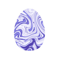 Purple Easter egg with marble texture. Vector graphics