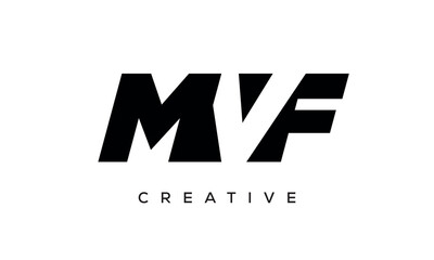 MVF letters negative space logo design. creative typography monogram vector	