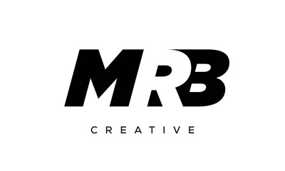 MRB letters negative space logo design. creative typography monogram vector	