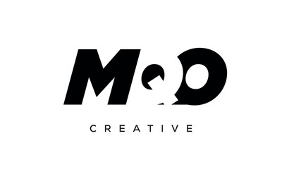 MQO letters negative space logo design. creative typography monogram vector	