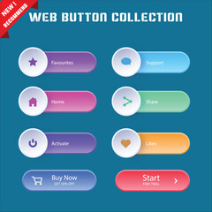 Web button collection in gradient style