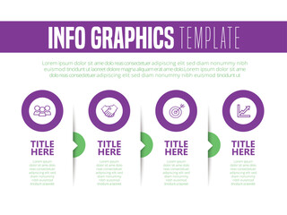 Abstract infographic showing the 4 point process of a business plan timeline For presentations and posters. Vector illustration.