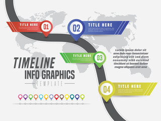 Abstract infographic showing the 4-step process of a business plan timeline For presentations and posters. Vector illustration.