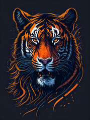 Cartoon tiger. AI generated illustration