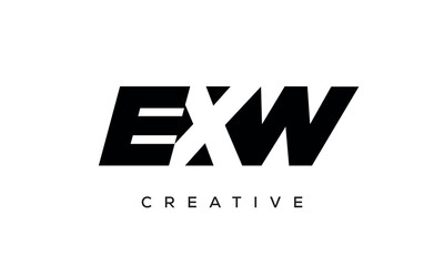 EXW letters negative space logo design. creative typography monogram vector	