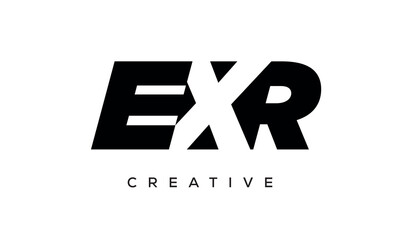 EXR letters negative space logo design. creative typography monogram vector	