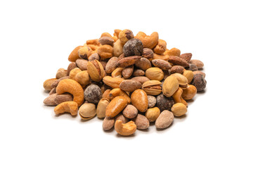  A group of almonds, pistachios, walnuts, macadamia, cashews.