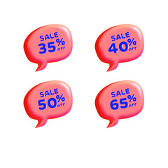 set bubble speech sale discount percentage