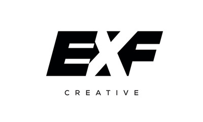 EXF letters negative space logo design. creative typography monogram vector	