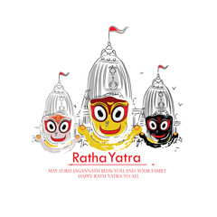 Creative Abstract illustration of Ratha Yatra celebration of Lord Jagannath.