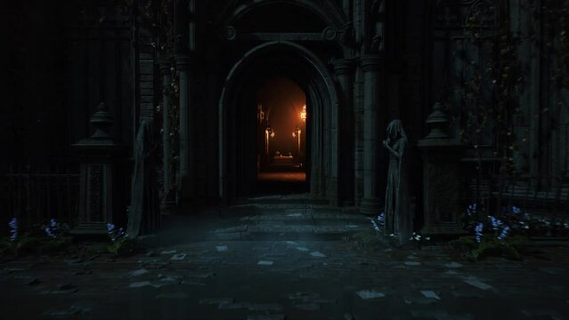 Camera is flying into a gothic church - realistic 3d animation, Gothic Architecture