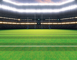 Fototapeta premium Aussie Rules Stadium and Ball