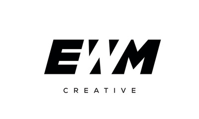 EWM letters negative space logo design. creative typography monogram vector	