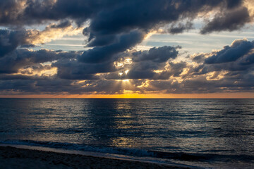 Fototapeta na wymiar Playa Mia Grande sunset, Cozumel, Quintana Roo, Mexico,