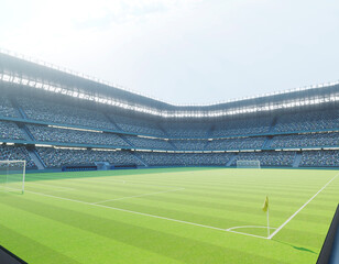 Fototapeta premium Soccer Stadium with Soccer Ball
