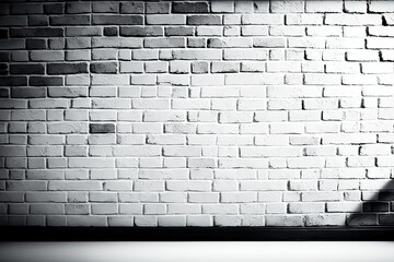 Abstract white brick wall texture for pattern background create with generative ai technology.